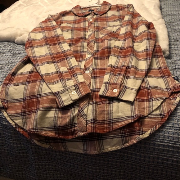 NWT Gap Birch Dana Plaid Button Up I Pocket Shirt Striped - Picture 2 of 5